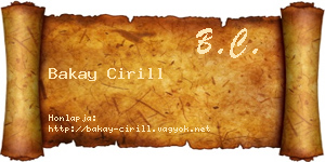 Bakay Cirill névjegykártya